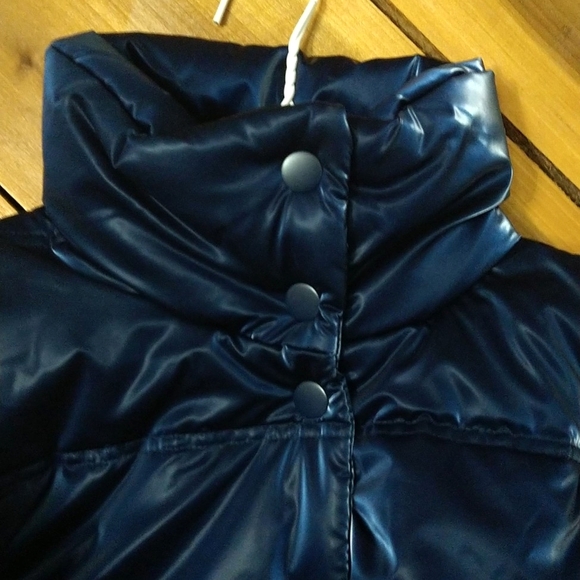 NEW! Women's Iridescent Shine Duvet Puffer Jacket Coat, Blue - Wild Fable - Picture 4 of 16